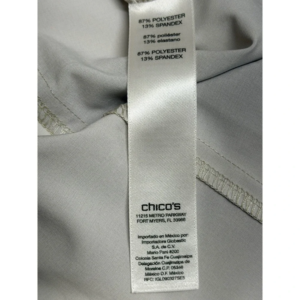 Zenergy by Chicos Womens Metallic‎ Full Zip Neema Vest Tan Silver Size 0(U.S 4)